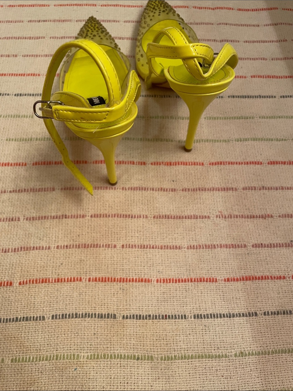 Nine West Chartreuse Pointed-Toe Slingback Heels with Crystals - Picture 8 of 12